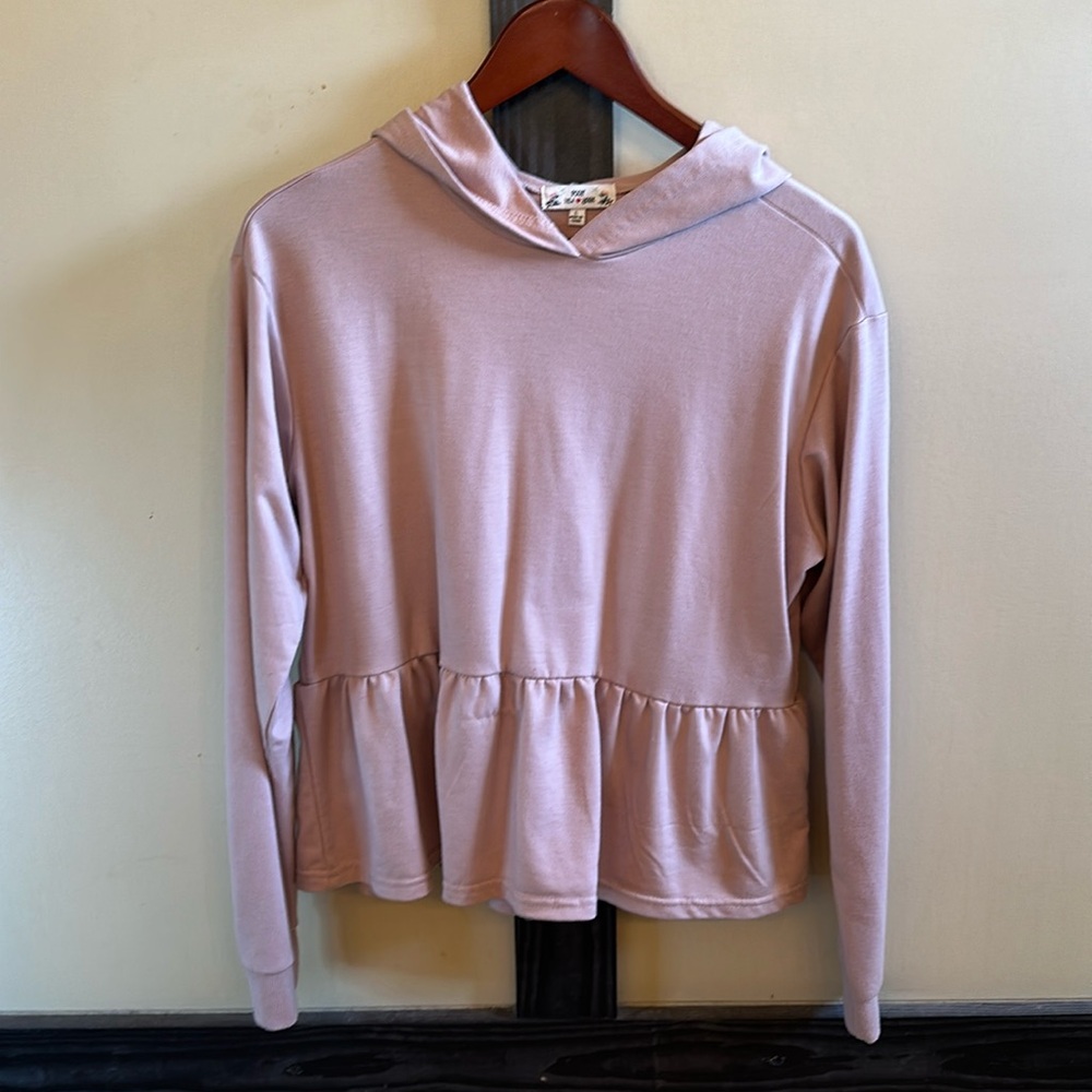 Hooded peplum top